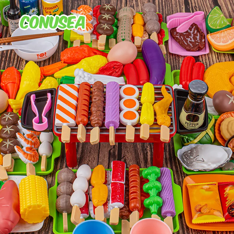 

Miniature Foods Pretend Play Kitchen Kids Toys Simulation Barbecue Cookware Cooking Food Role Play Educational Toys for Children