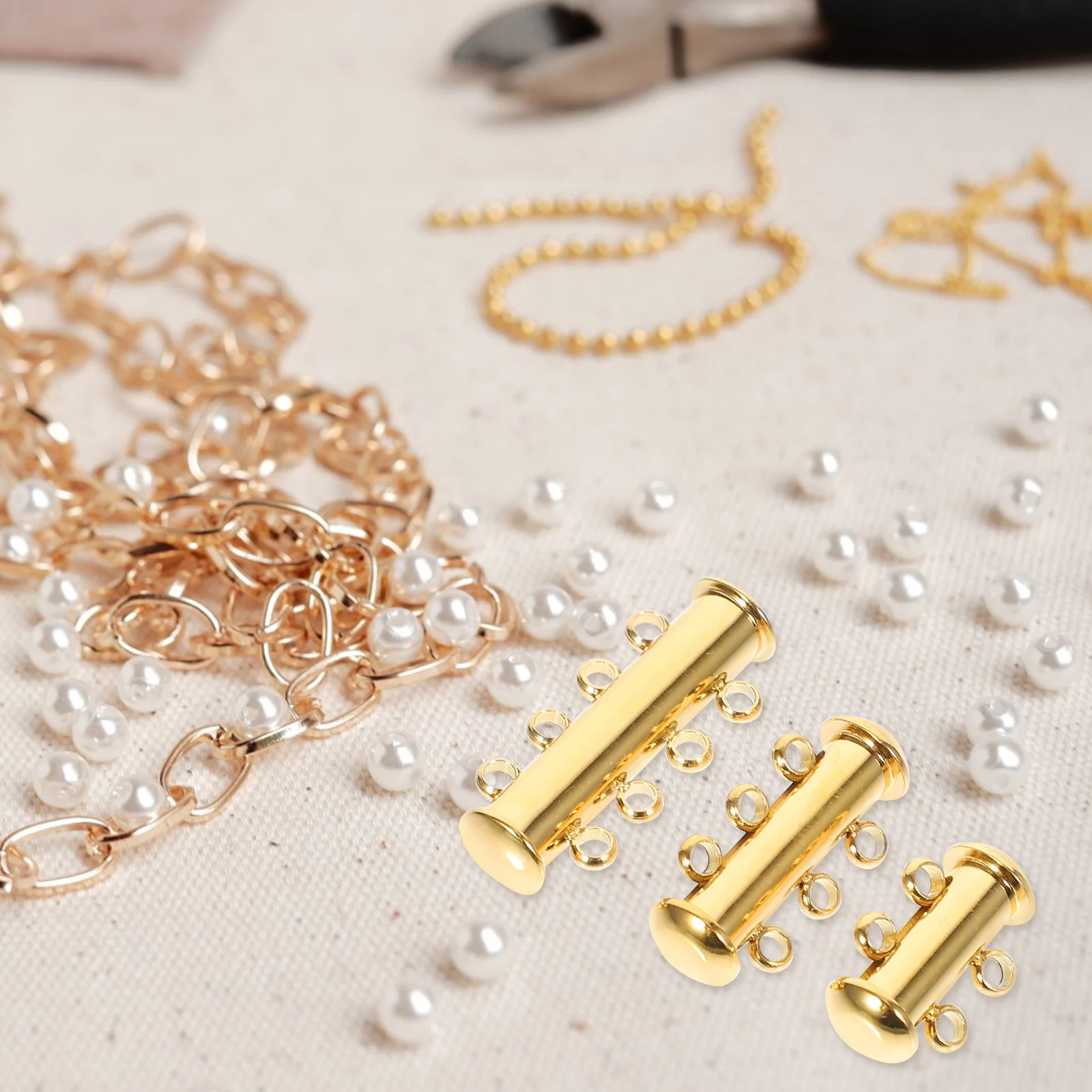 HAWILLOSCH 3 قطعة قلادة من الفولاذ المقاوم للصدأ المشبك Detangler موصل ل أساور Charms المعلقات الطبقات مجوهرات مفتاح هوك