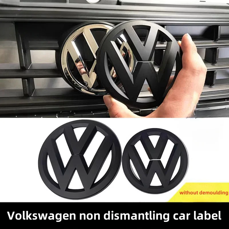

2pcs Car Front Grill/Rear Emblem Lid Covers Logo Sticker For Volkswagen VW POLO Scirocco GOLF 6 7 MK6 MK7 sportvan