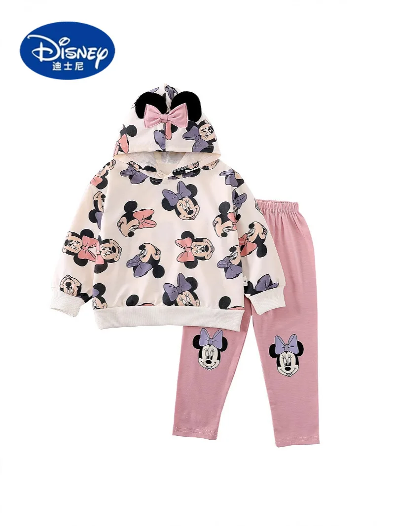 

Disney Girls Hooded 2-Piece Set 2025 | Cartoon Print Sportswear, Spring/Fall Outfit