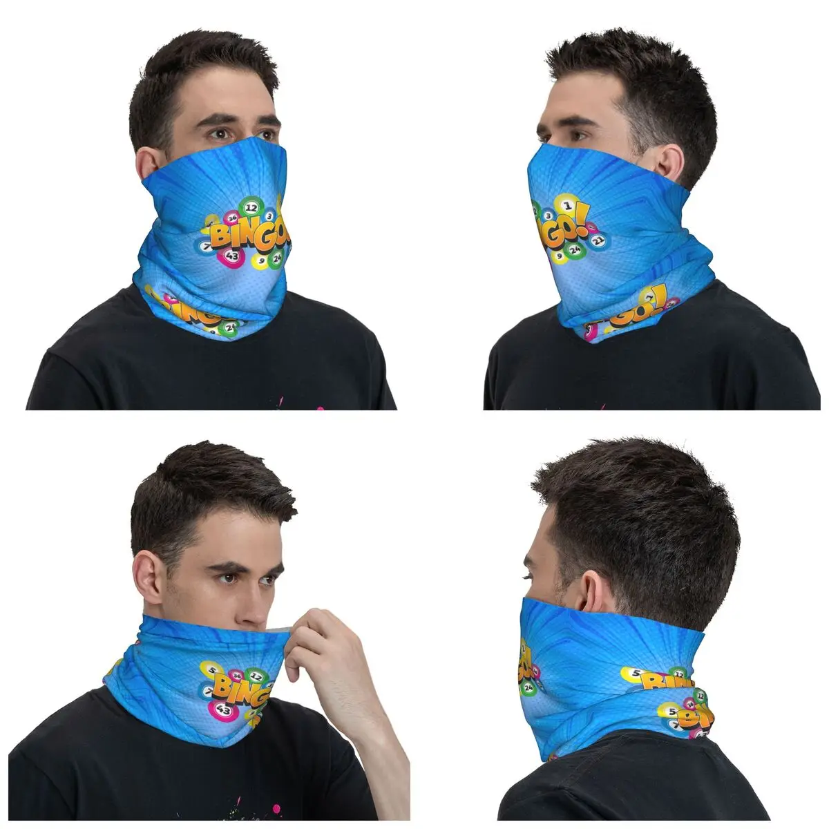 Custom Hot Game Bingo Bandana Neck Warmer Men Women Winter Ski Tube Scarf Gaiter Face Cover