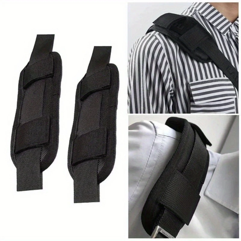 H3CB 2Pcs Black Shoulder Strap Pad Removable Luggage Bags Shoulder Strap Pads Fastener Cushions Backpack Strap Pads Gift