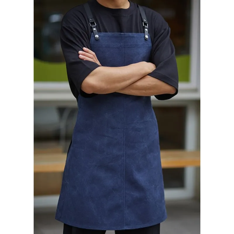 

Canvas Apron Cross Back Straps Barista Bartender Pastry Chef Restaurant Coffee Shop Uniform Florist Barber Gardener Workwear E68