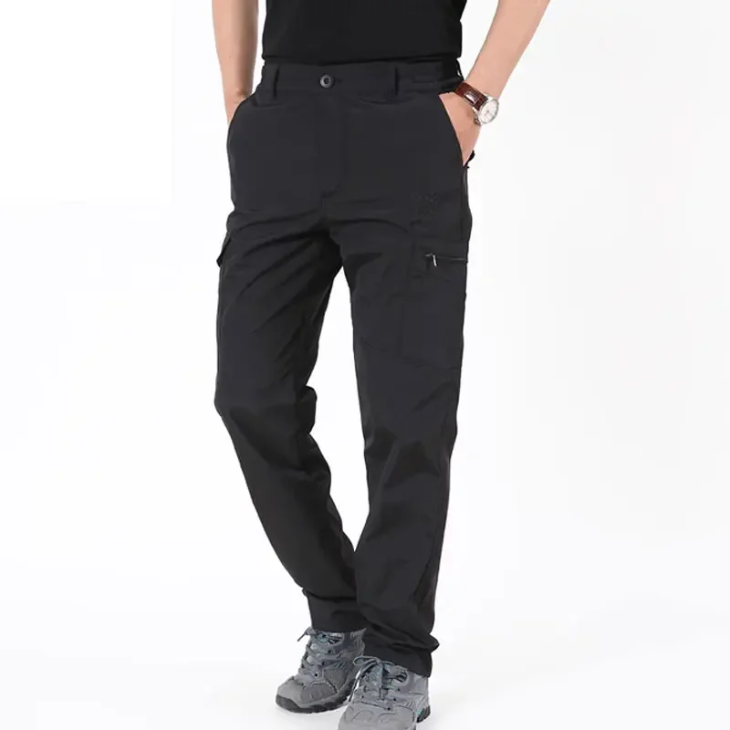 Straight leg sweatpants, men's elastic waisted casual sports pants, high street trendy brand pleated paratrooper functional work