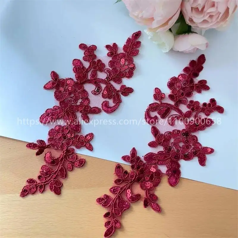 20 Stück. Funkelnde Pailletten Bestickte Spitzenapplikationen, Nähzubehör, DIY Handgemachte Blumen, Dekorative Aufnäher – Detail 9