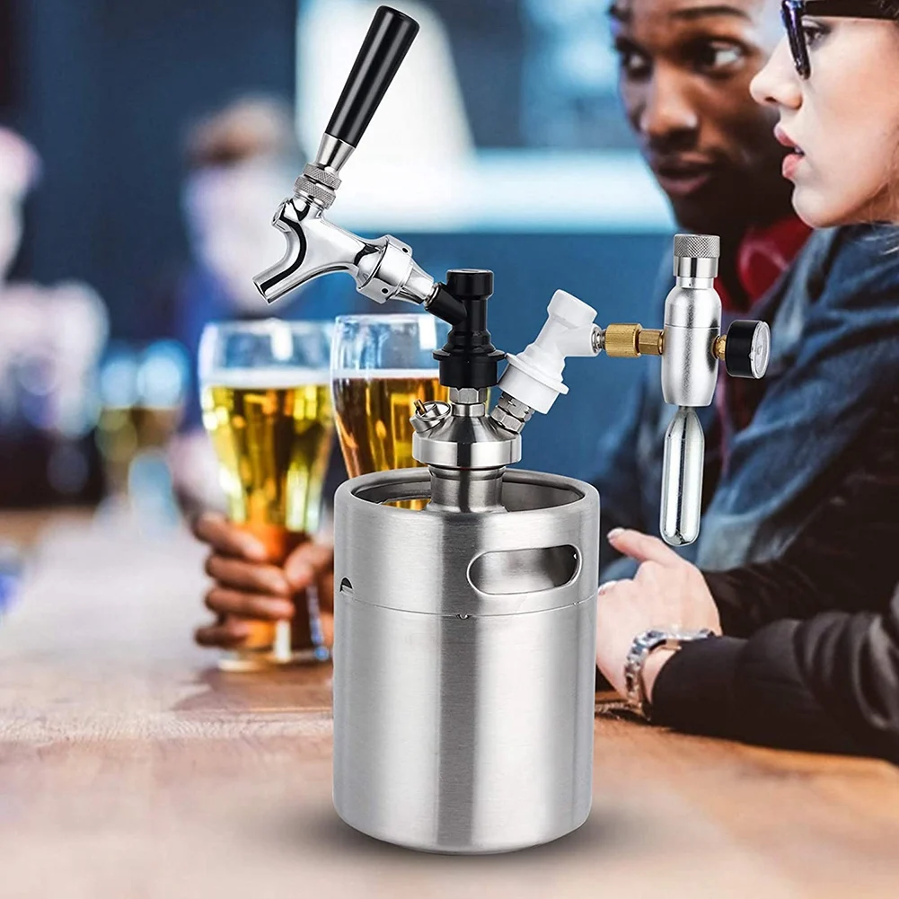 2X Beer Faucet Ball Lock Kit, Homebrew Draft Beer Tap Cornelius & Corny Keg Liquid Ball Lock Picnic Party Beer Tower Set-AT36