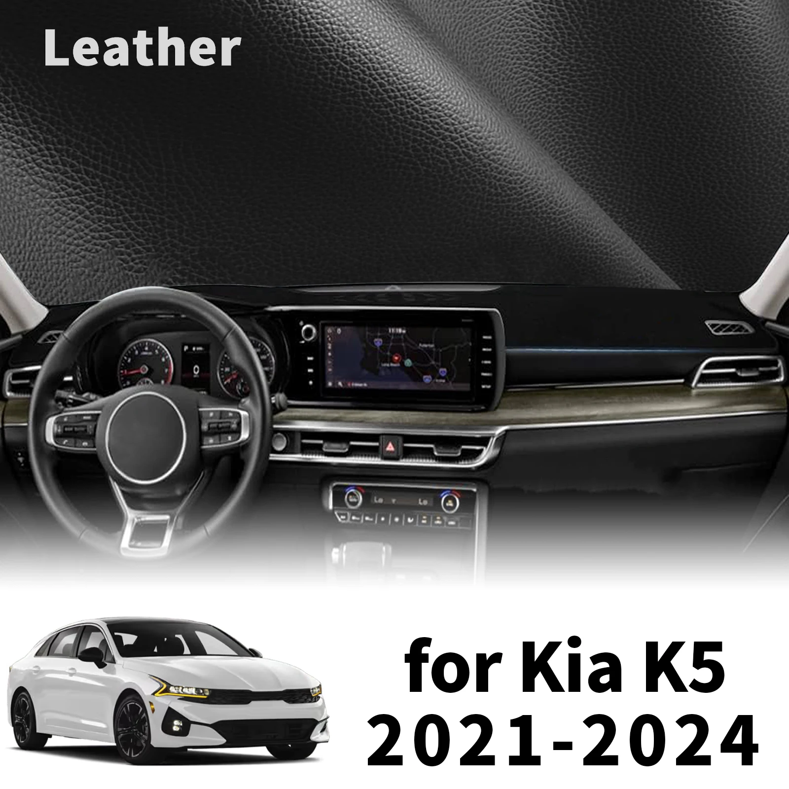 for Kia K5 2021-2024 GT-Line (Without HUD) ​​High Quality Dashboard Cover Dashmat Sunshade Anti‑UV Protector Dash Mat Pad