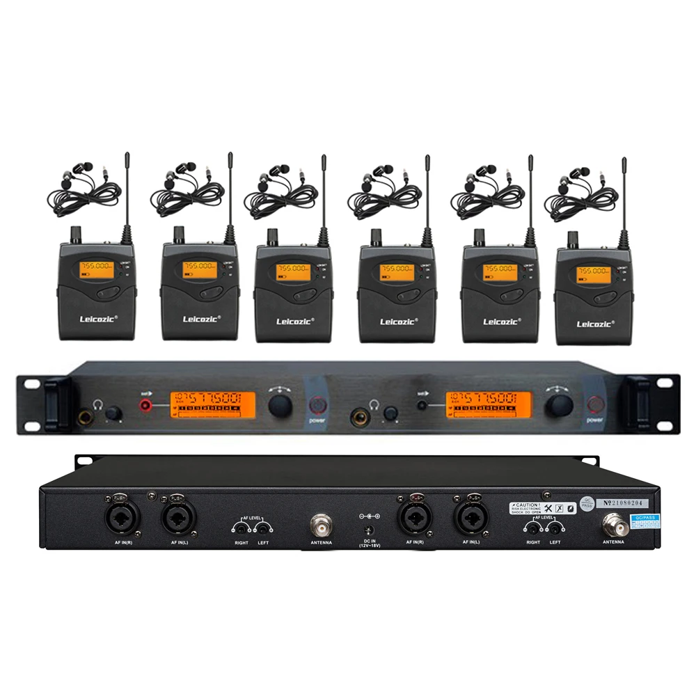 

Leicozic Wireless Monitor System SR2050IEM In Ear Headphone Professional Stage Wireless Ear Monitor 6 Receiver 100M Sound System