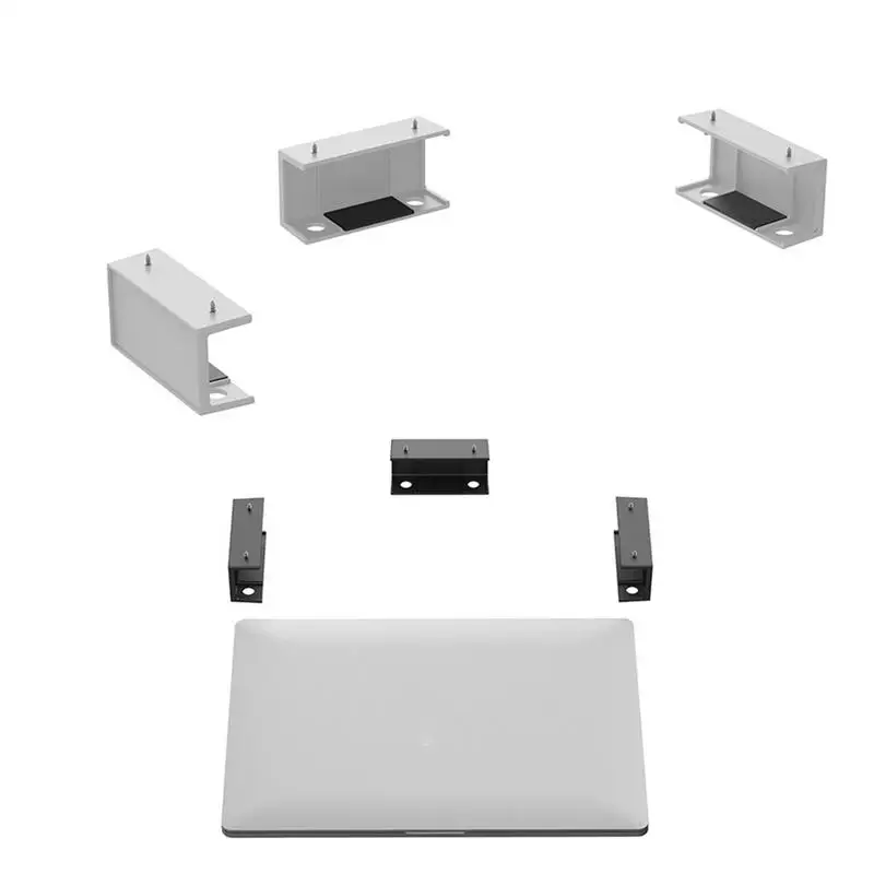 Under Desk Laptop Mount ABS Under Desk Shelf Holder for Notebooks, Tablets, Cable Boxes, Modems, Smart TV Boxes - view 2