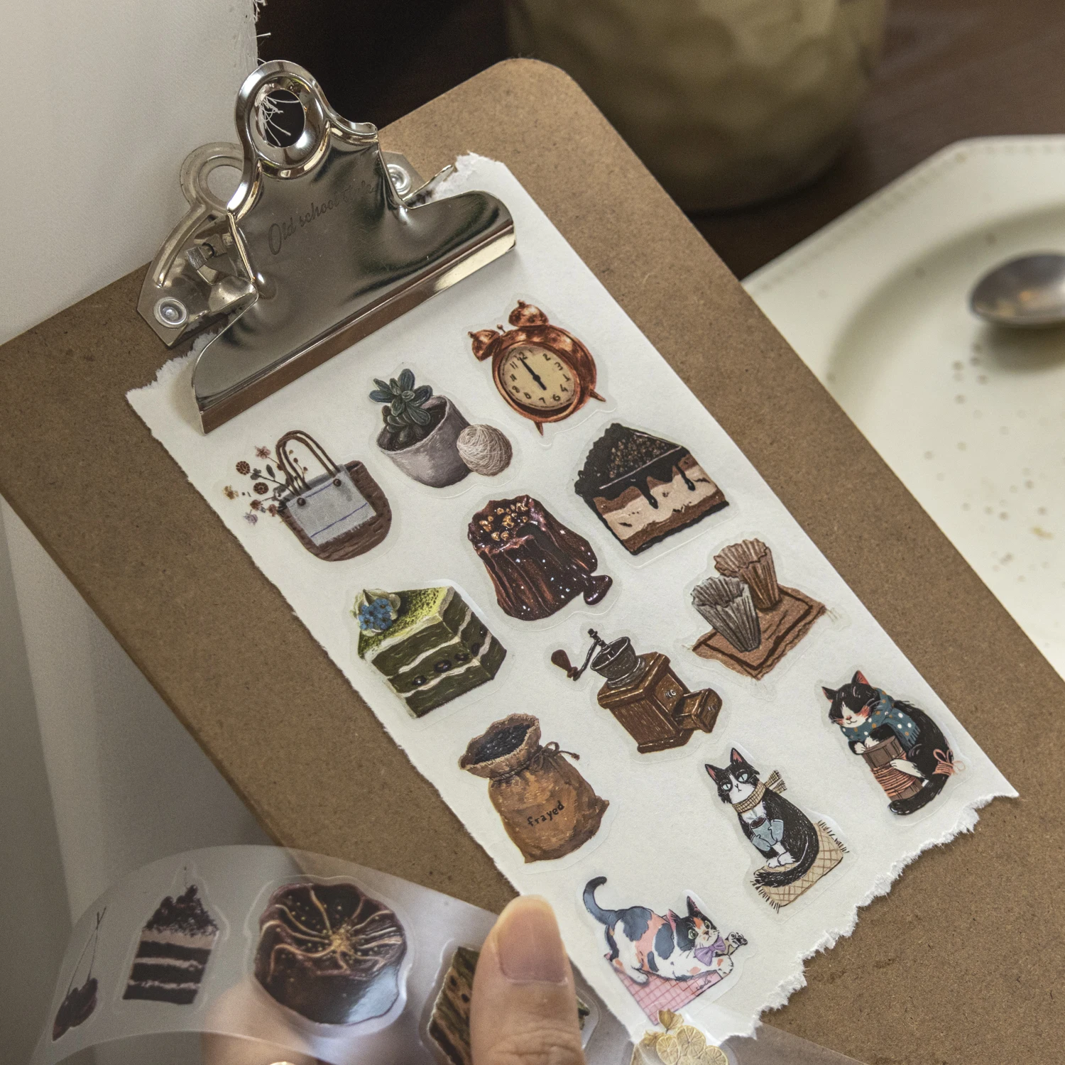 

Leisure Time Series Vintage Cake Life Cat Landscape PET Tape Creative DIY Journal Material Collage Scrapbooking Stationery