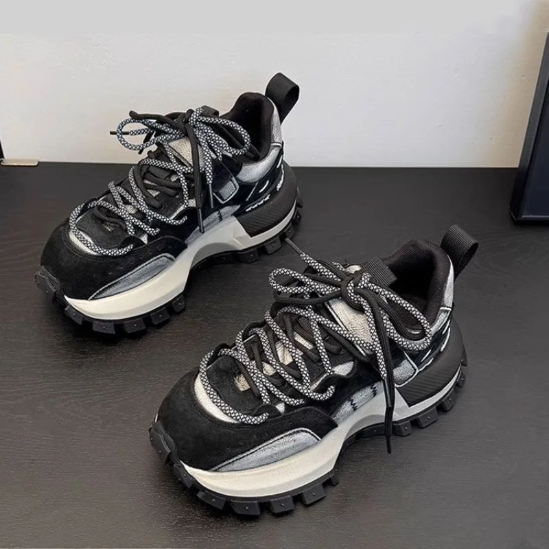 

Women's Winter Chunky Sneakers 2025 New Two Tone Faux Fur Lined Thick Sole Slimming Shoes for Petite Sizes Cozy Casual Footwear​