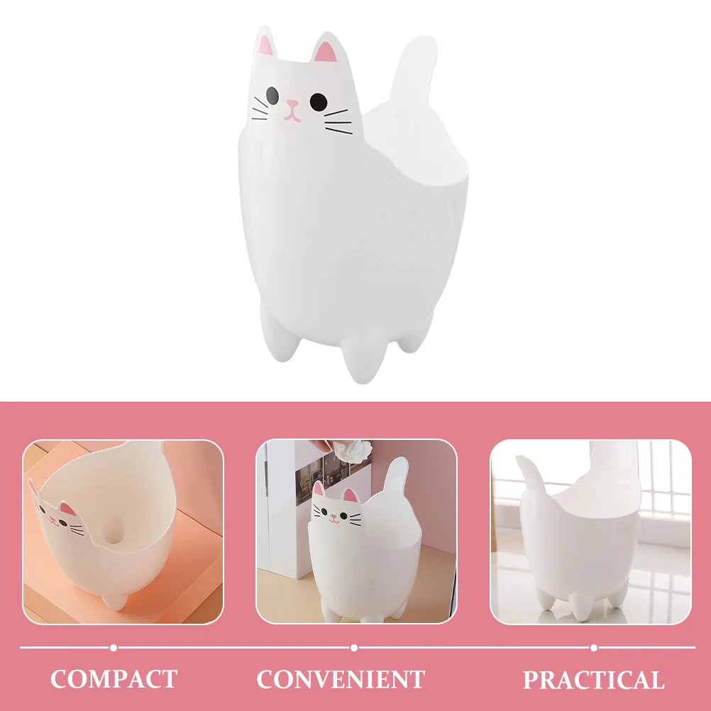 Pen Holder Trash Can Thickened Desktop Storage Bin For Office Dorm Small Waste Basket Cat Trash Bin Mini Garbage Container