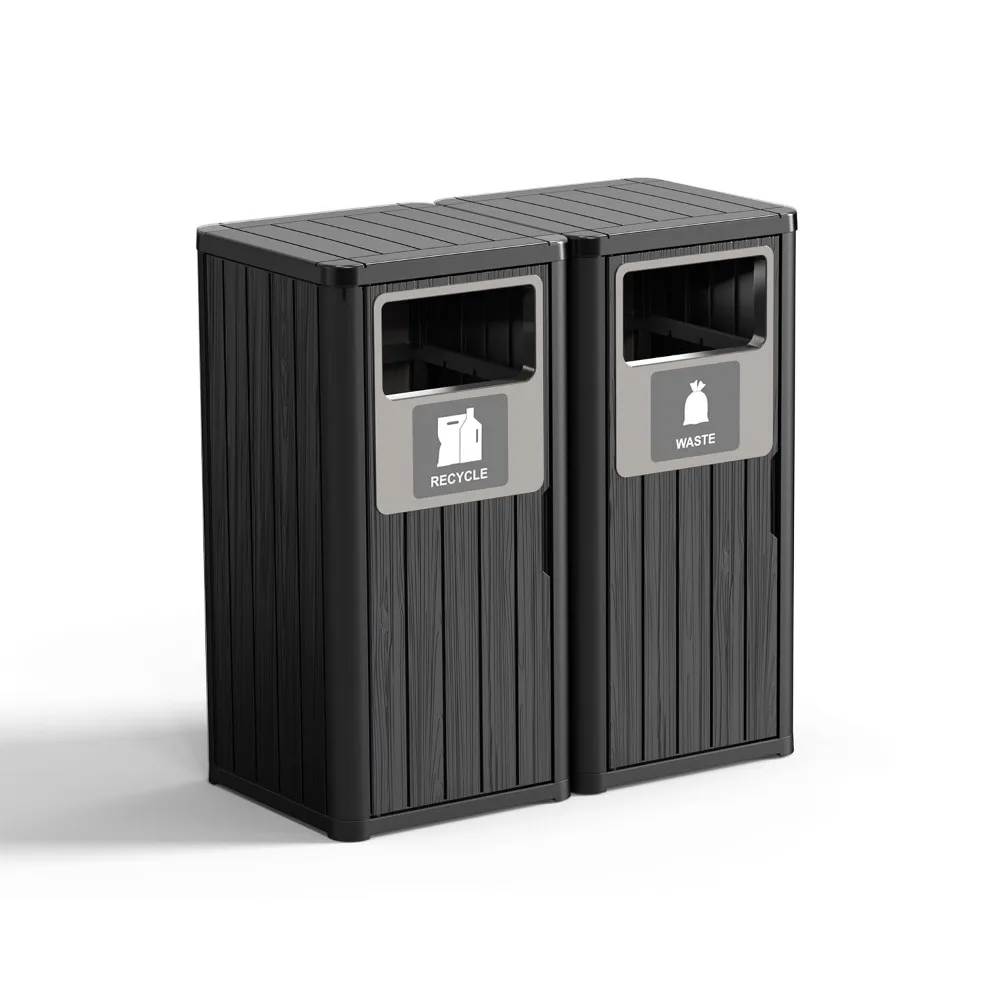 

Прочный устойчивый к атмосферным воздействиям мусорный бак из смолы для улицы — емкость 35 галлонов, подходит для патио, офиса и кухни, простой в использовании