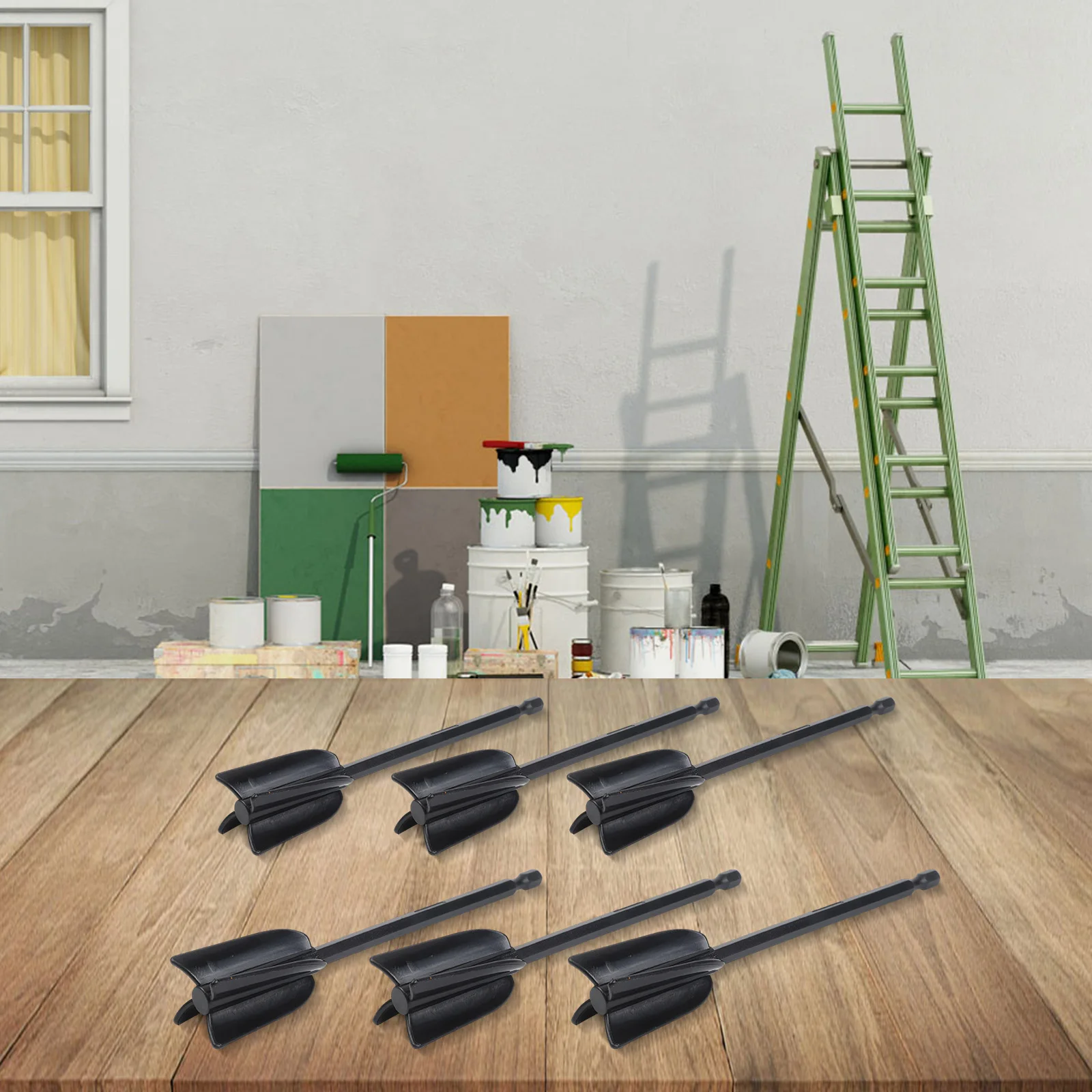 

6-компонентные насадки для смешивания дрели для эпоксидной смолы и краски со спиральными стержнями для смешивания и венчиком для постоянного смешивания