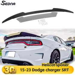 For 15-23 Dodge Charger SRT 2 Pcs Black Decklid Spoiler Flap Wicker bill Fit  Hellcat Wing Car Tailgate Lip Body Kit Accessories