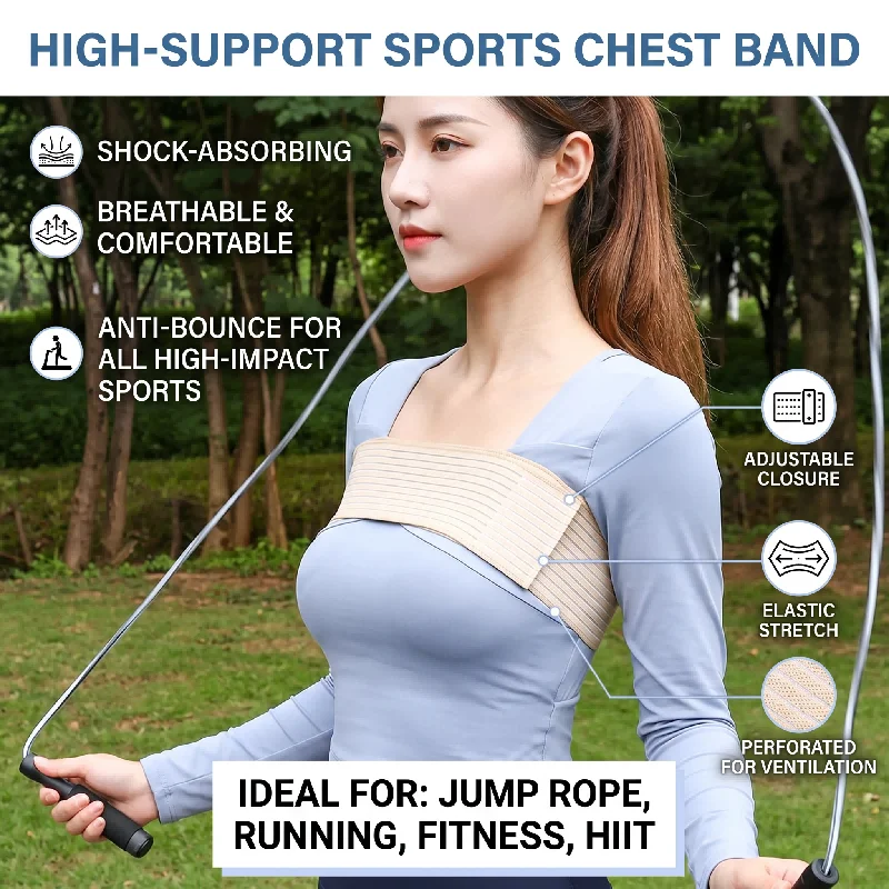 Adjustable Post Surgical Breast Implant Stabilizer Compression Breast Support Band Chest Belt Extra Sport Bra Strap Breathable