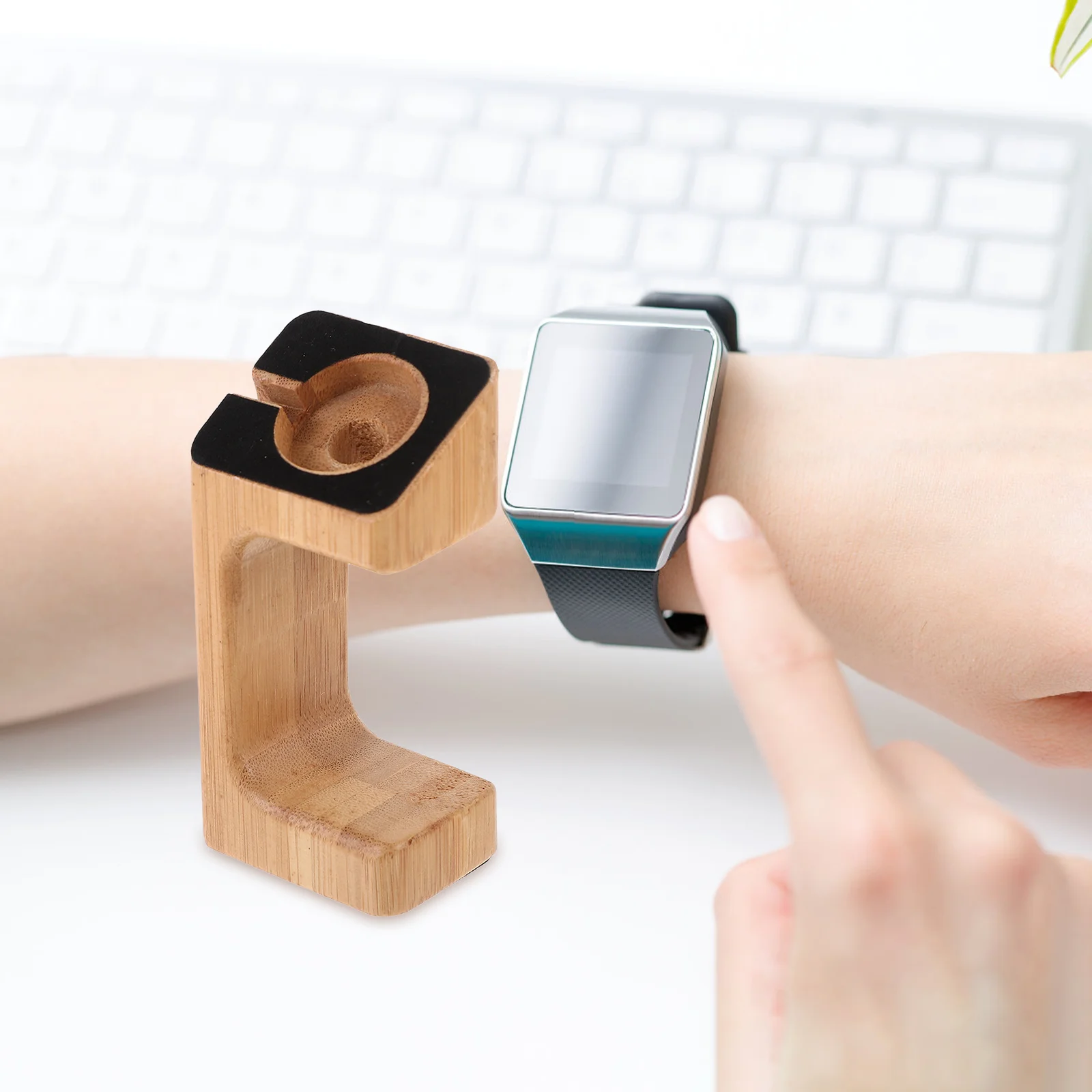 1Pc Watch Charging Stand Bamboo Charging Bracket Smart Watch Holder Display Stand Compatible for Apple Watch