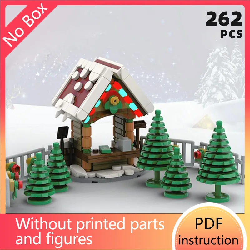 

Рождественский дом для отдыха, строительные блоки, рождественский праздник, поезд, кирпичный пост, офисная книга со снежком, наборы рождественской деревни с оленями