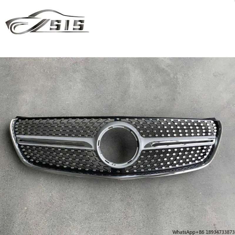 V class W447 Diamond radiator front bumper grille mesh hood for W447 V260 facelift 2015-2018 ABS grille with camera