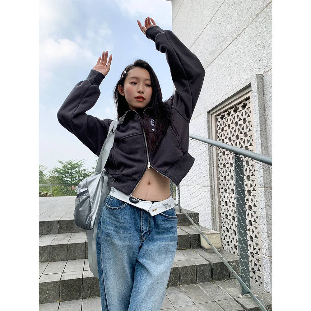 Denim pantalon droit femmes jambe large jean taille basse poches lavées 2025 Streetwear en détresse Vintage pantalon longueur de plancher