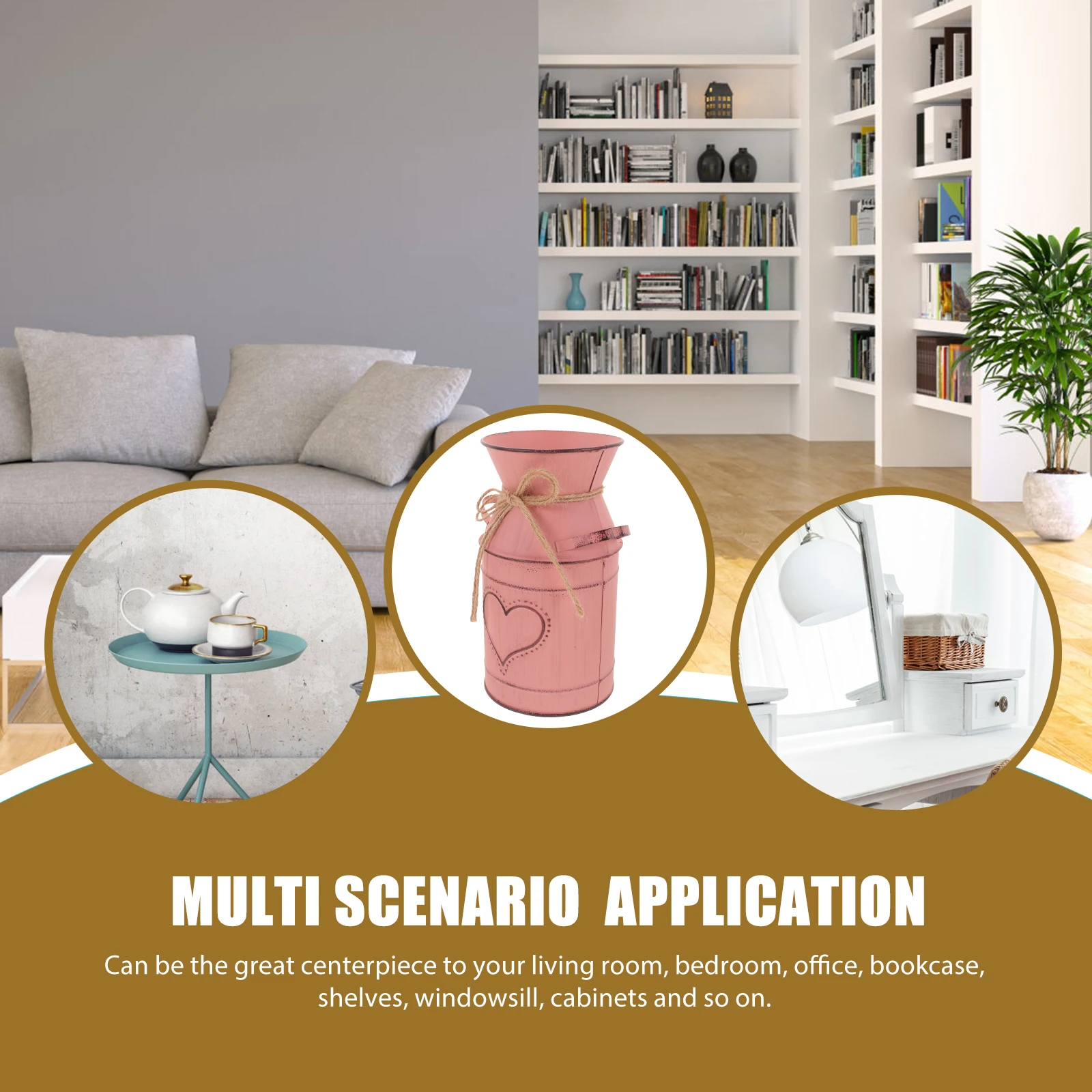 

Rustic Iron Flower Bucket Vintage Style Vase for Home Wedding Decoration Dried Artificial Fresh Flowers Farmhouse Decor