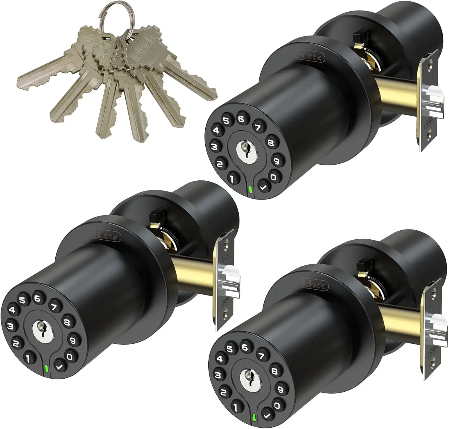 

Кодовый дверной замок IU-20, электронная дверная ручка с клавиатурой и ключом, автоматический замок, водонепроницаемость, функция прохода, длительный срок службы батареи