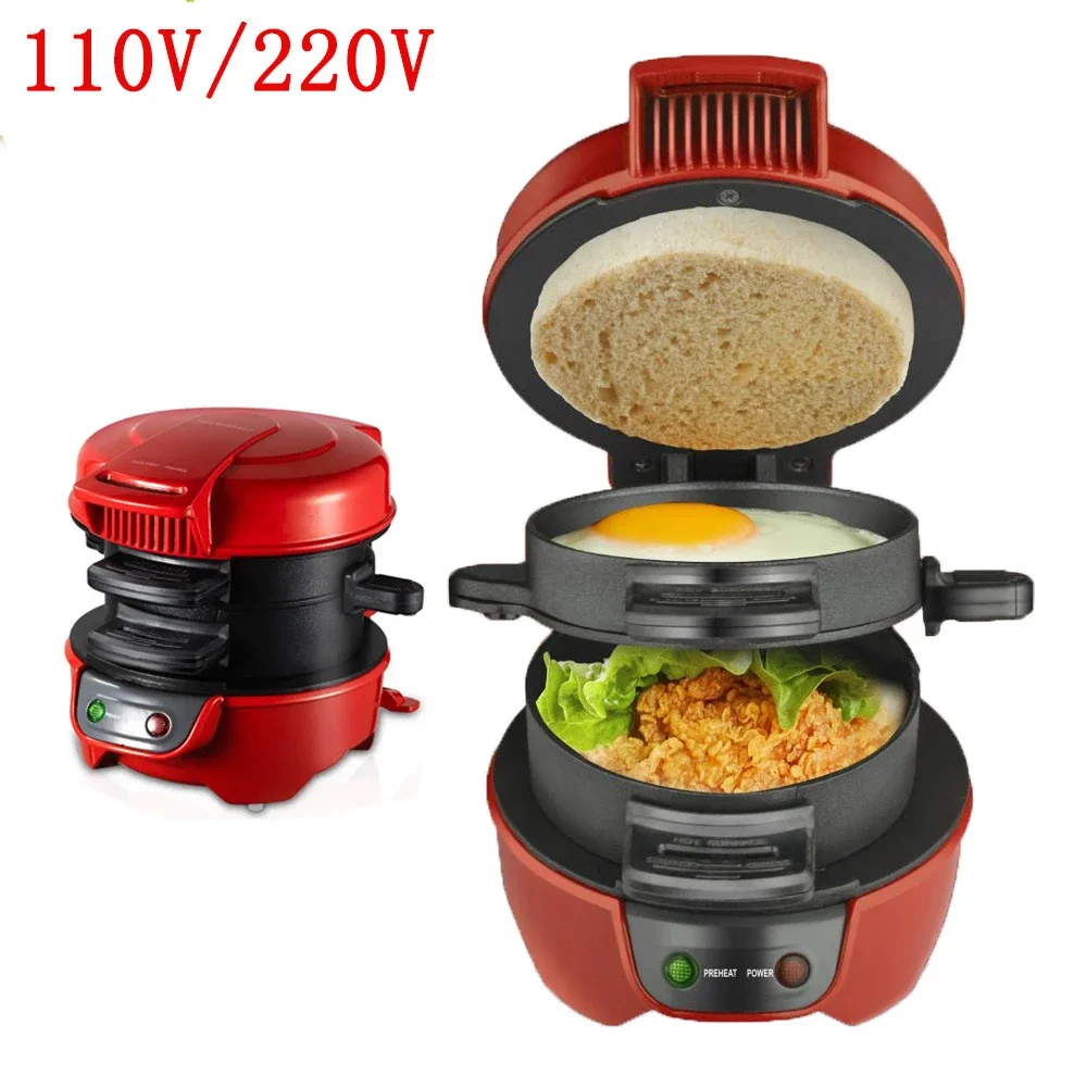 Haushalt Frühstücks maschine Hamburg Sandwich Maker mit Eier kocher Ring Maschine Brot Sandwich Waffel Maschine Burger Presse