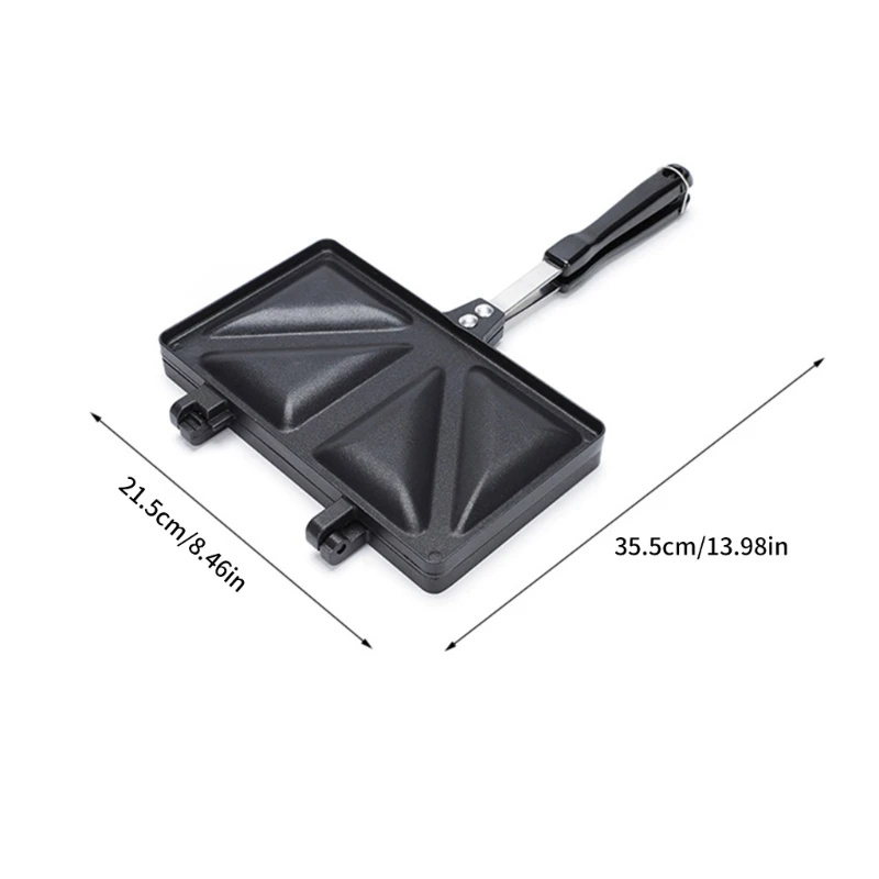 Sartén rectangular antiadherente para sándwich pan, sartén doble cara, bandeja para hornear sándwich