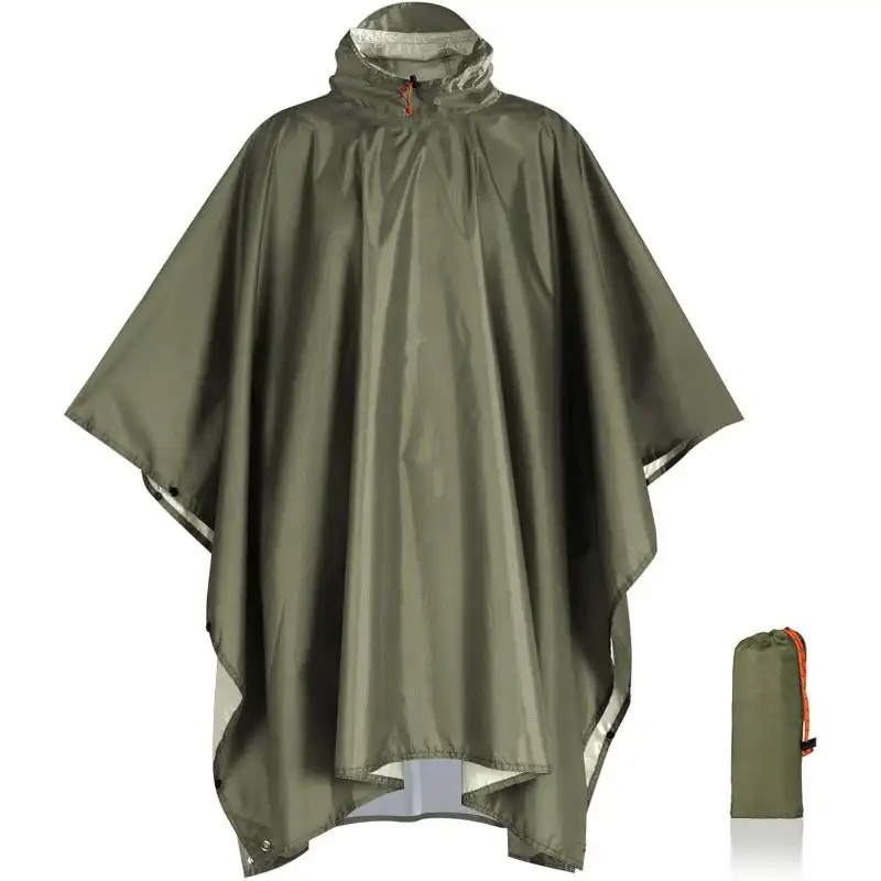 

Waterproof Rain Poncho Lightweight Reusable Hiking Hooded Coat Jacket for Outdoor Activities