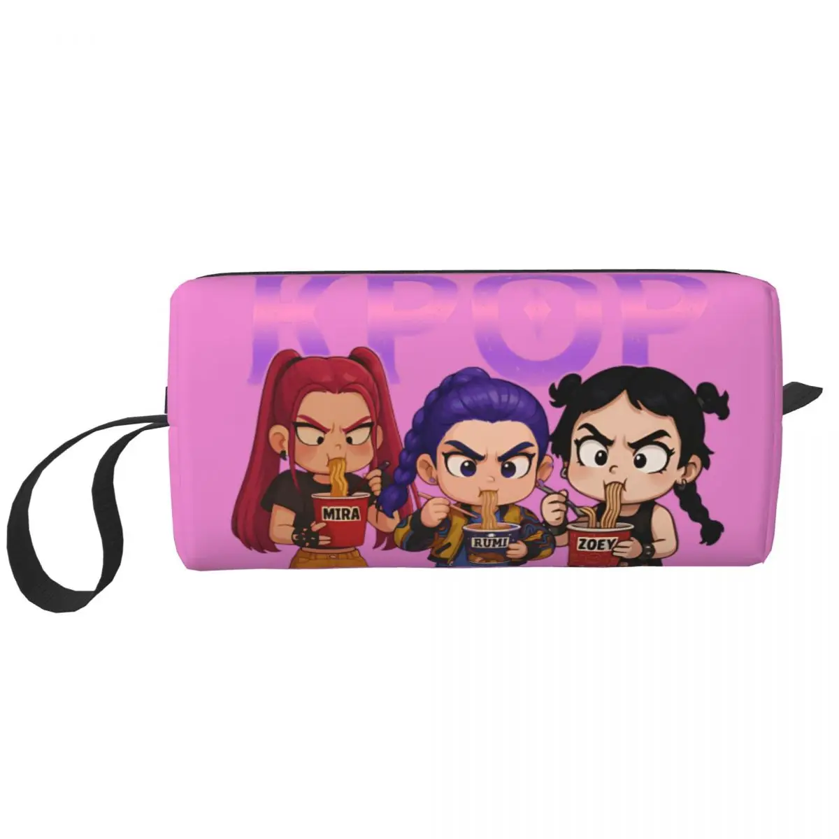 حقائب مستحضرات التجميل للفتيات Kpop Demon Hunters، حقيبة مكياج للحمام متعددة الأغراض لمنظمي تخزين رسومات البوليستر الضروريات