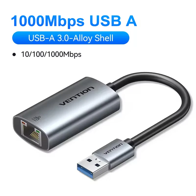 Ventie USB A C Ethernet Adapter Netwerkkaart 1000/100Mbps USB Lan RJ45 Ethernet voor Macbook Laptop Samsung schakelaar iPad Win10/11