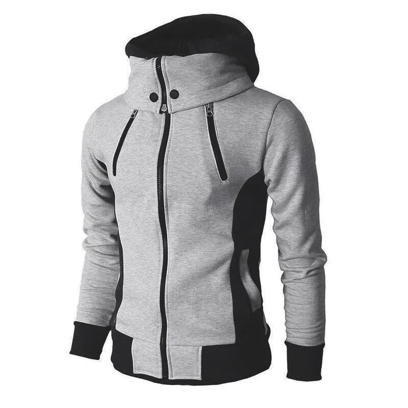 Men's Jackets Autumn Winter Casual Fleece Coats Bomber Jacket Scarf Collar Fashion Hooded Male Outwear Slim Fit Hoody