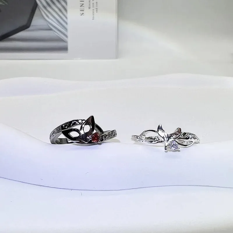 Role Playing Game Persona Character Ring for Women Party Fashion Trend Black Metal Accesorios The Phantoms Accessories Gift