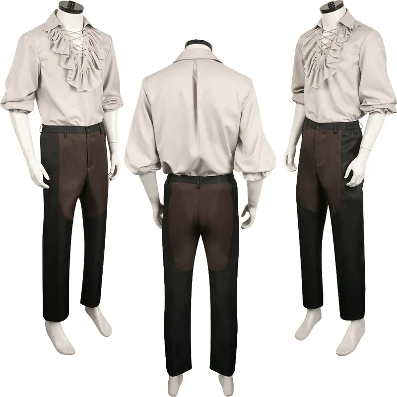 Halloween Astarion Male Cosplay Vampires Shirt Anime Game Balder Gate 3 Costume Disguise Adult Men Roleplay Fantasia Outfits