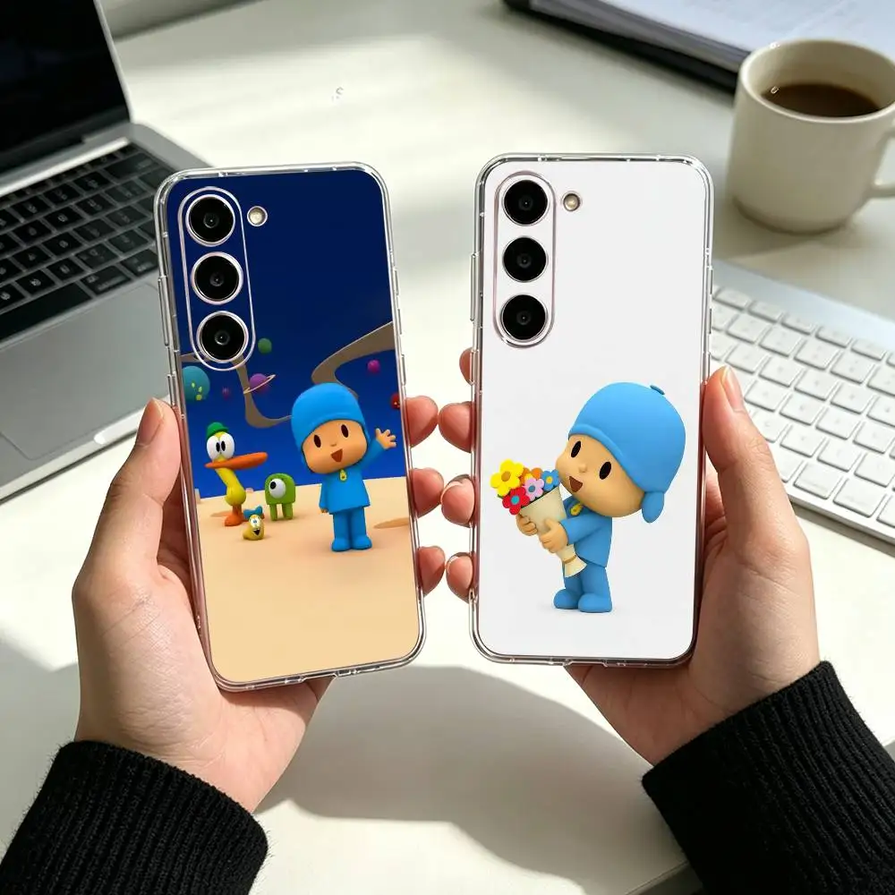 Cartoon P-Pocoyos Cute  Phone Case For Samsung A25 A15 A05 A54 A34 A24 A14 Transparent Silicone Phone Cover