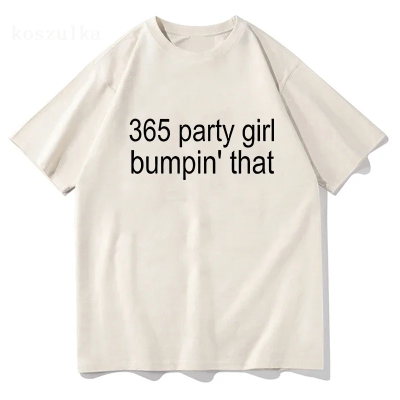 Charli XCX 365 Party Girl Bumpin That Tshirt Brat Album Men/Women Clothing Harajuku T-shirt Unisex Vintage Cotton Tops T Shirts