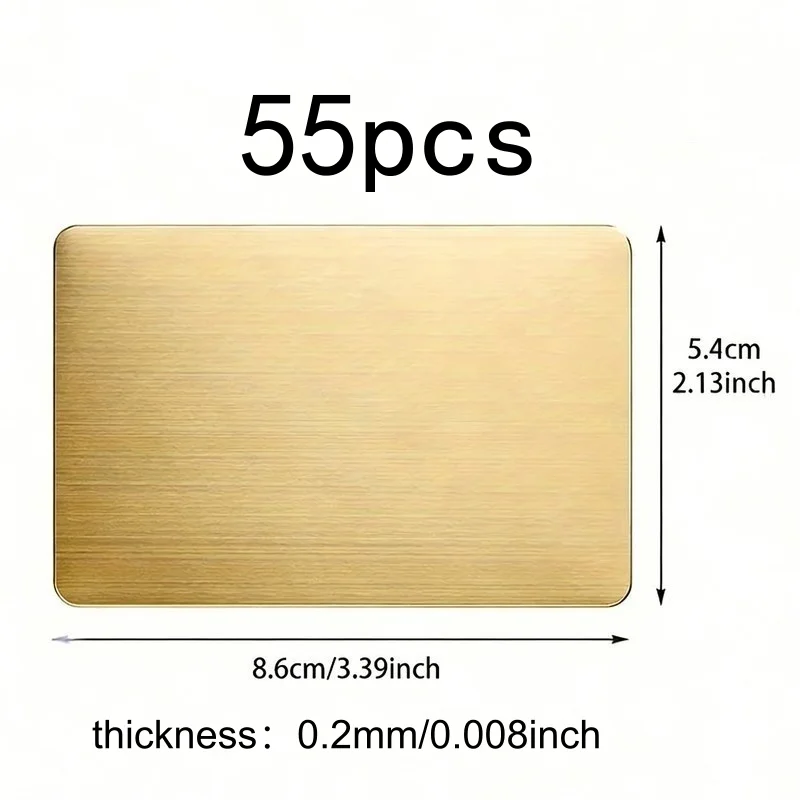 55pcs Gold Ultra Thin Lightweight Aluminum Card Custom Party Gathering Plate Flexible Metal Sheet for Guest Memorial Gift