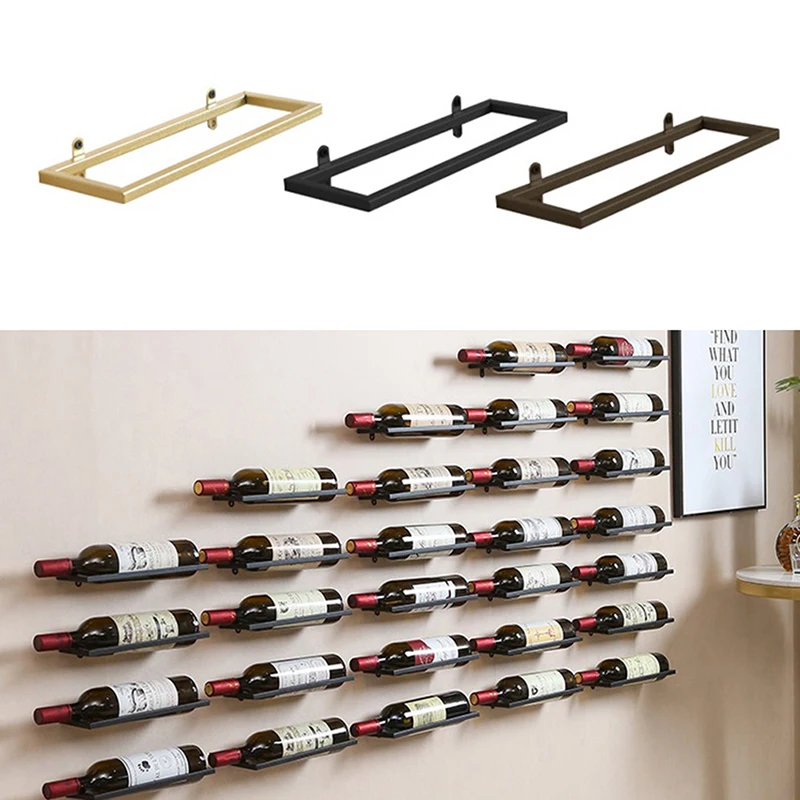 1PC Wall-Mounted Bar Wine Rack Holder Accessories Wine Cellar Beer Champagne Storage Display Iron Metal Support Shelf Stand