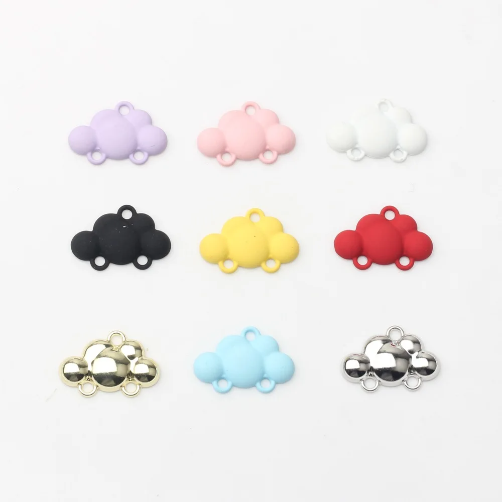 Fashion Zinc Alloy Charms with Candy-Colored Cloud Hollow Connector Pendant for DIY Handmade Jewelry