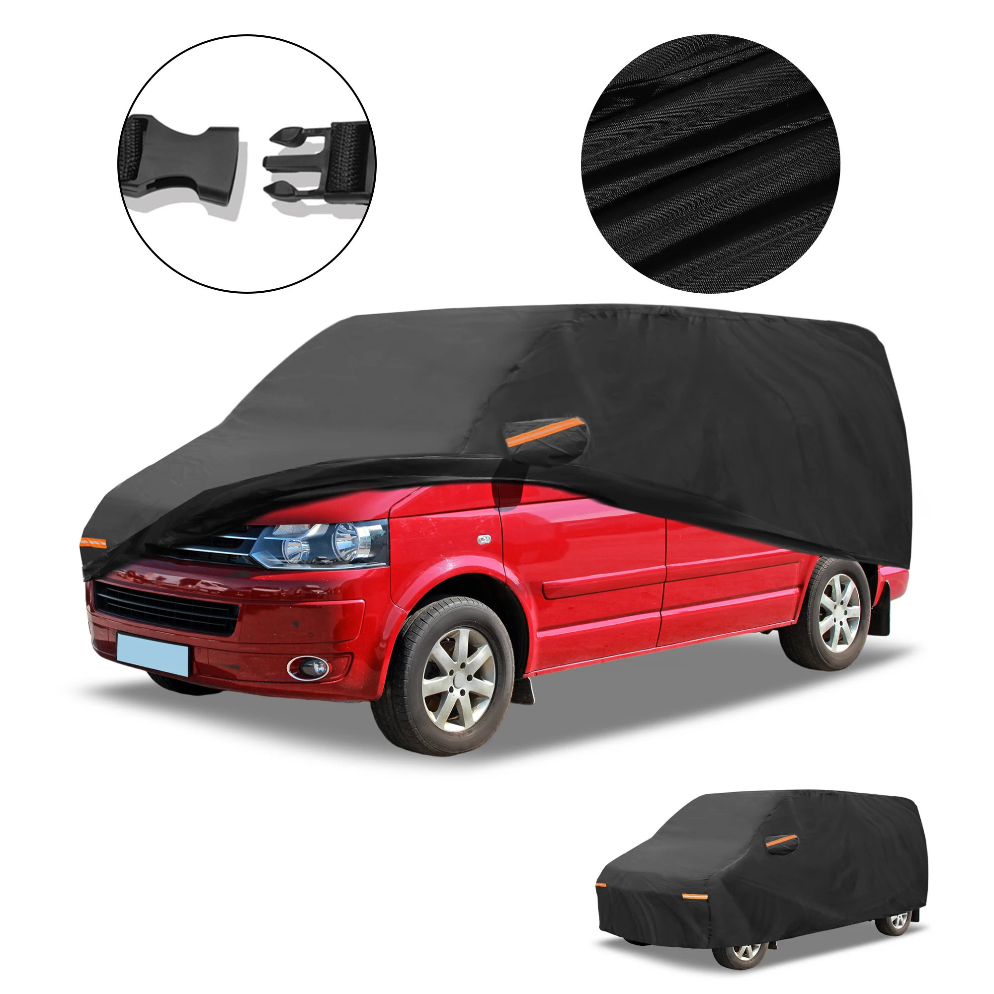 غطاء سيارة Motoforti مقاوم للماء لجميع الأحوال الجوية - حماية خارجية كاملة مقاومة للأشعة فوق البنفسجية لسيارة Volkswagen T5 LWB T6 LWB #1