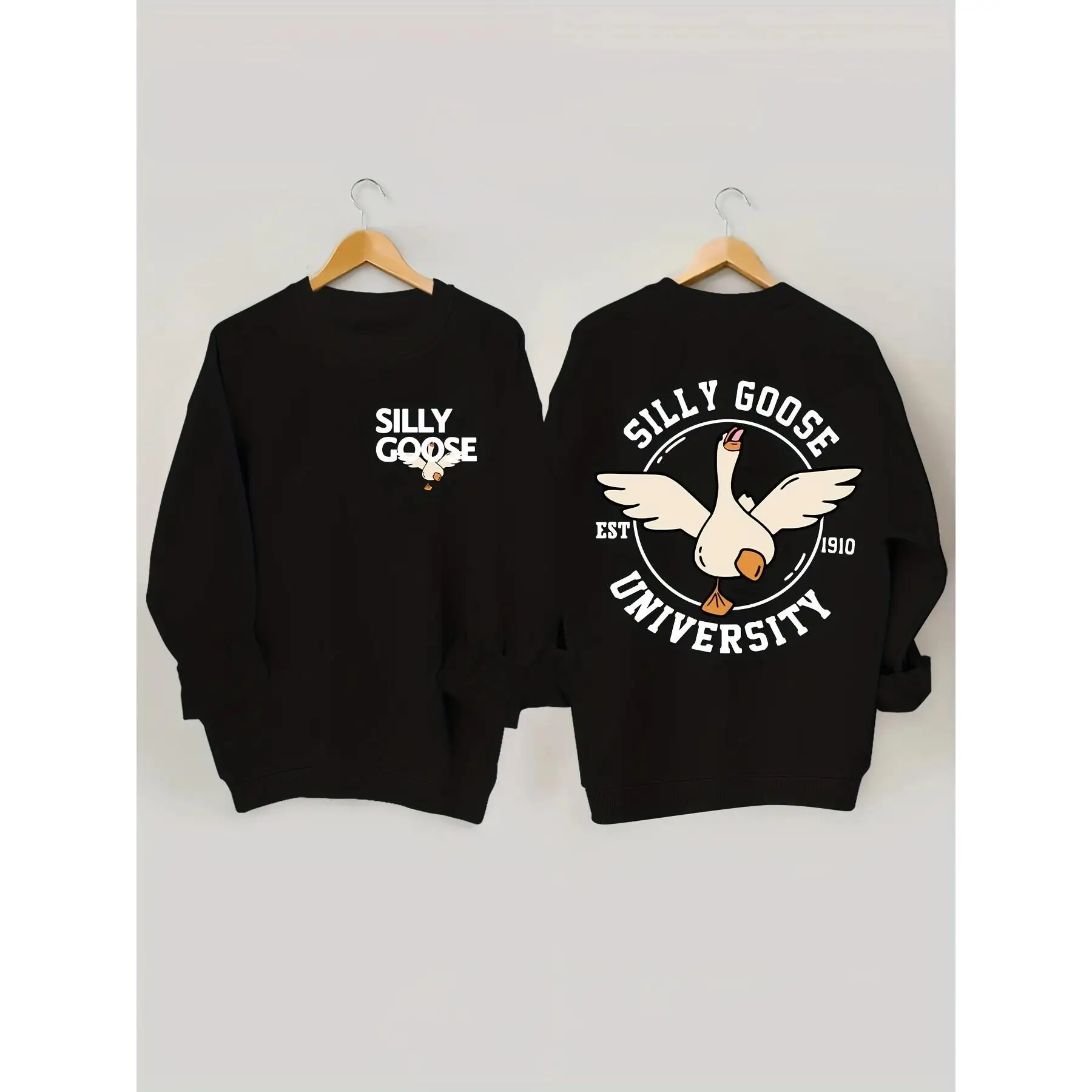 

Funny Silly Goose University Sweatshirt Unisex Crewneck Pullover for College Students Gifts