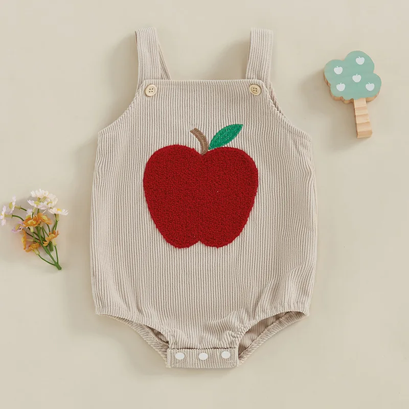 

Spring Autumn Baby Clothing Corduroy Bodysuits 0-18M Infant Girls Cartoon Bodysuit Casual Toddler Boys Suspenders One Piece