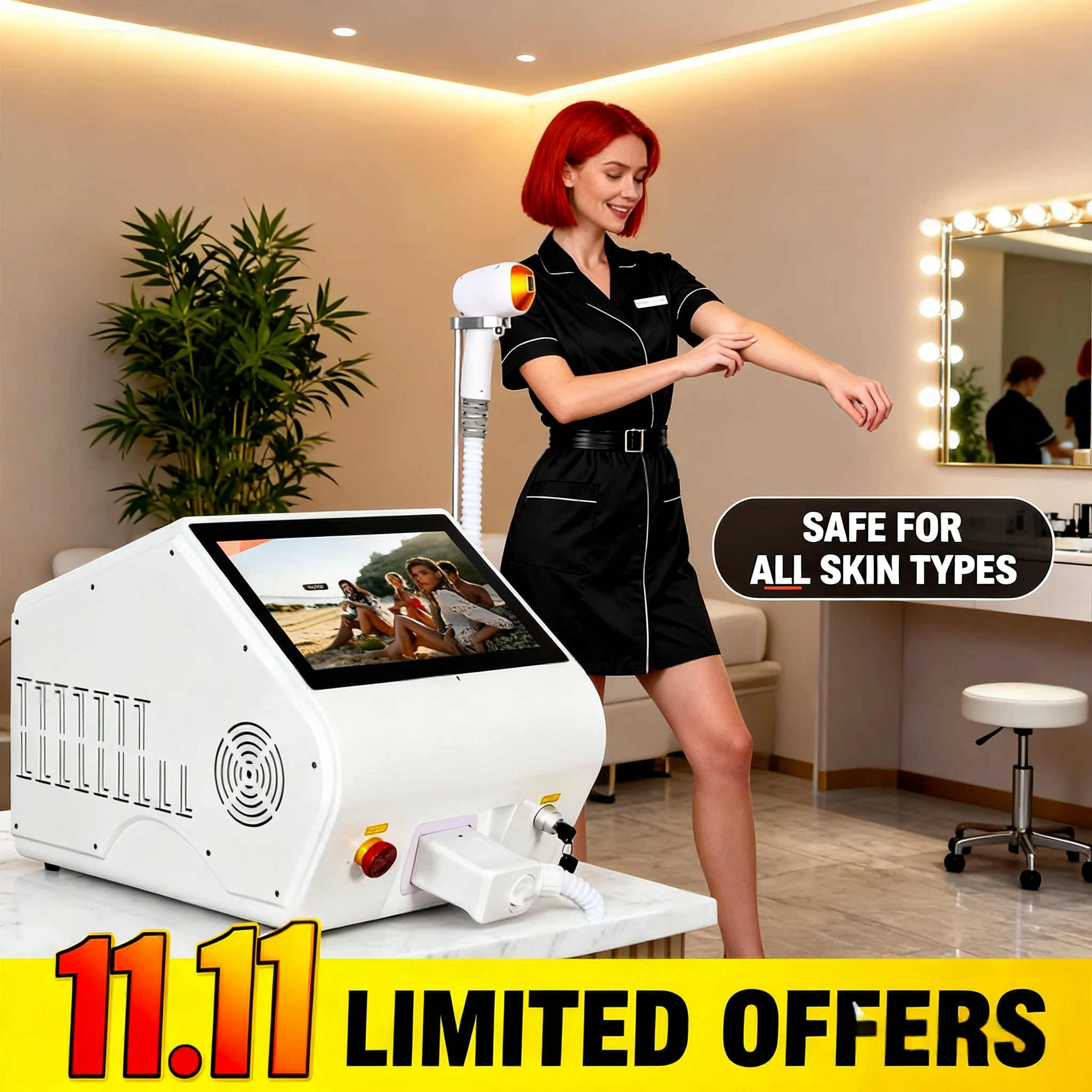

Professional-Grade Hair Removal Equipment For Home 755 808 1064 Hair Removal Instrument PAINLESS PERMANENT HAIR REMOVAL HANDLE3
