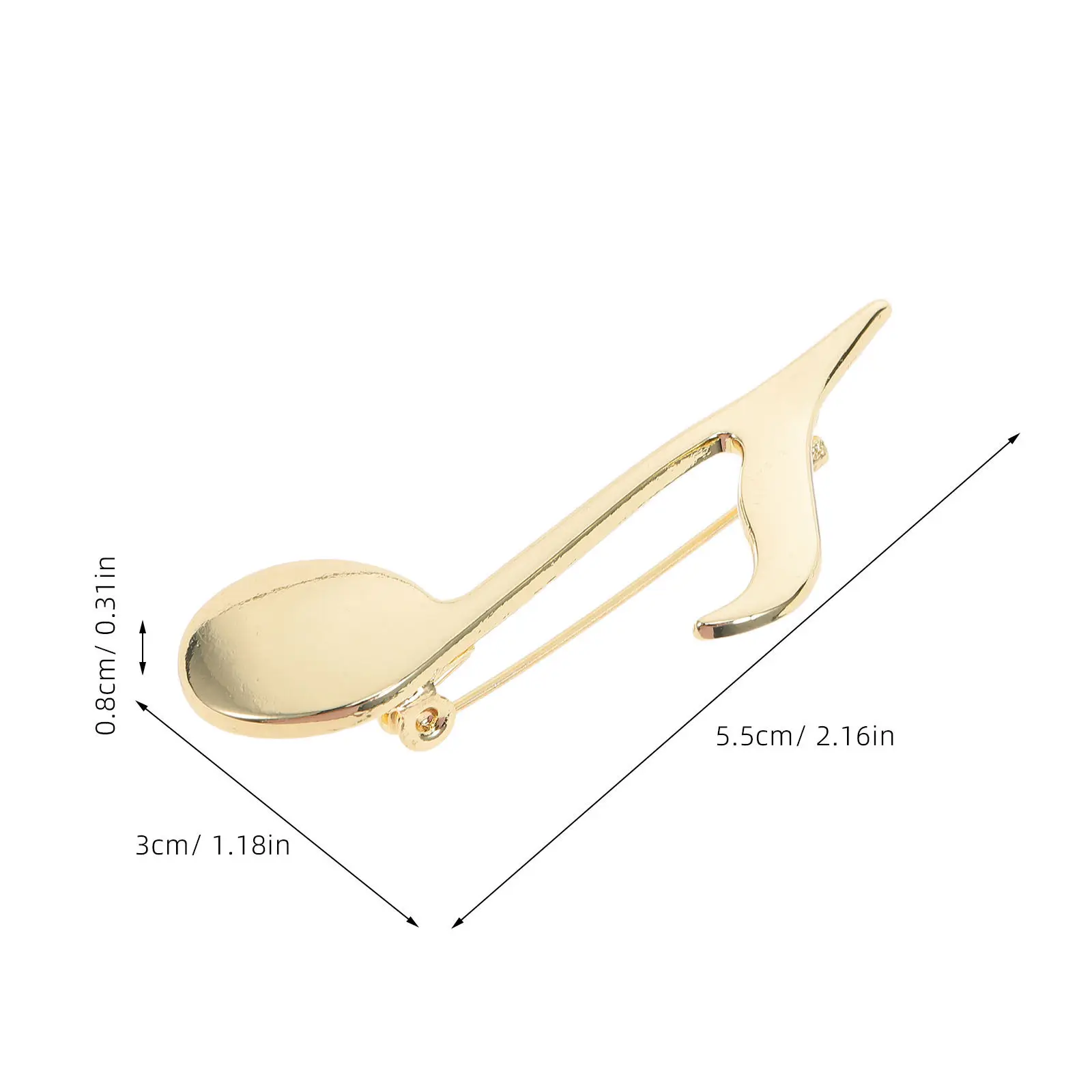Music Note Brooch Fashion Musician Lapel Pin Zinc Alloy Gold Plated Safety Pin for Jackets Bags Hats Music Symbol Badge