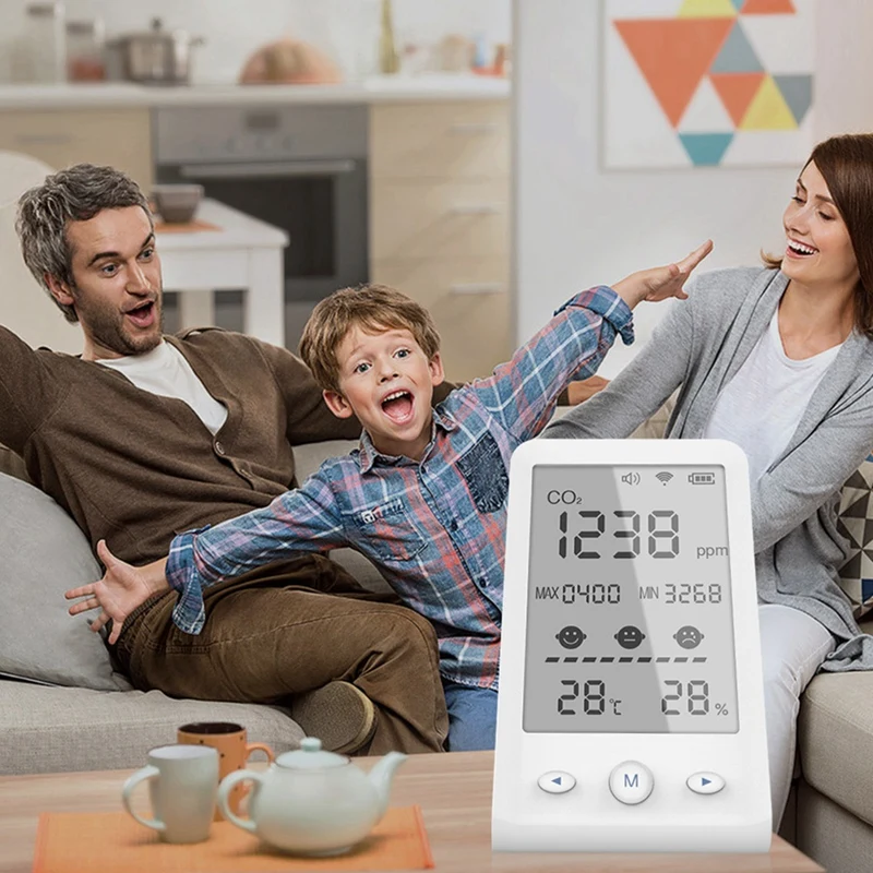 Tuya واي فاي نوعية الهواء رصد نوعية الهواء للكشف عن CO2 كاشف الدفيئة درجة الحرارة الرطوبة رصد للمنزل الداخلي مكتب