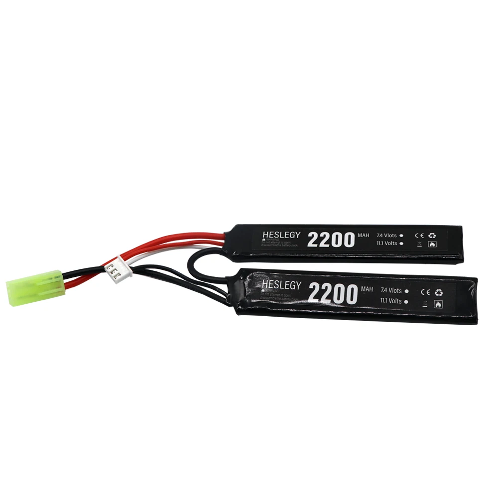 7.4V 2200mAh Battery with Charger for Water Gun 7.4V Split Connection battery for Airsoft BB Air Pistol Electric Toys Gun Parts