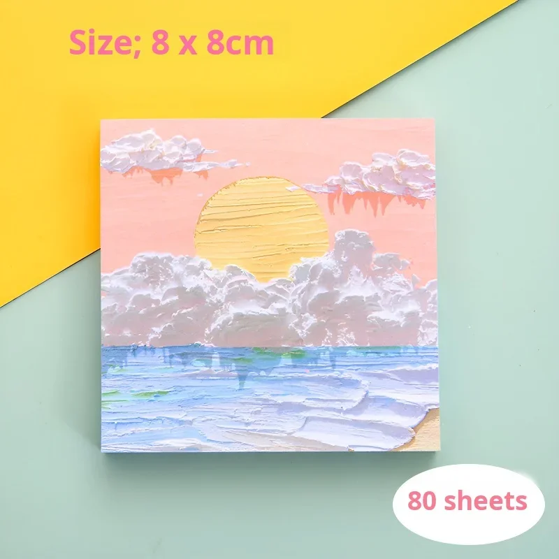 80 sheets Pcs/Lot Sticky Notes Cute Cartoon Tearable Note Book Colorful Memo Pad Stationery Posted Tabs Memo Message Paper