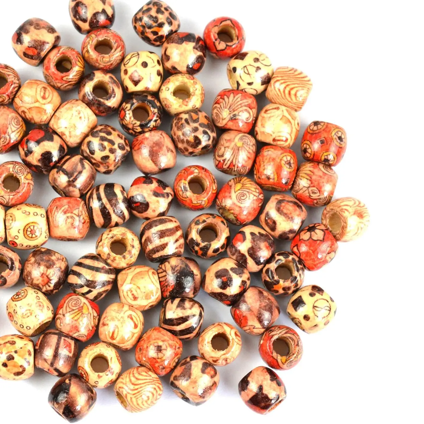 

100 Pcs Dreadlock Bead Rings Wooden Braid Beads for Braiding Hair Extension Accessories