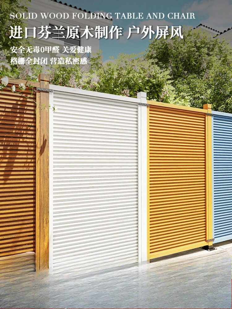 

Outdoor Garden Wooden Fence Fence Gate Villa Courtyard Elevated Partition Wall Outdoor Terrace Antiseptic Wood Fence