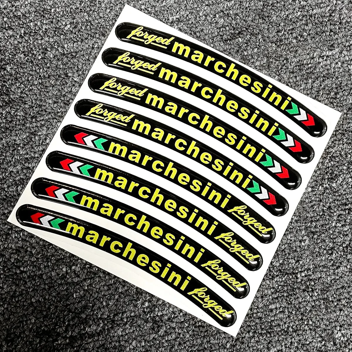 Marchesini FORGET Motorcycle Stickers Wheel Rim Decals Set Laminated For Ducati Aprilia RC8 848 1098 1198